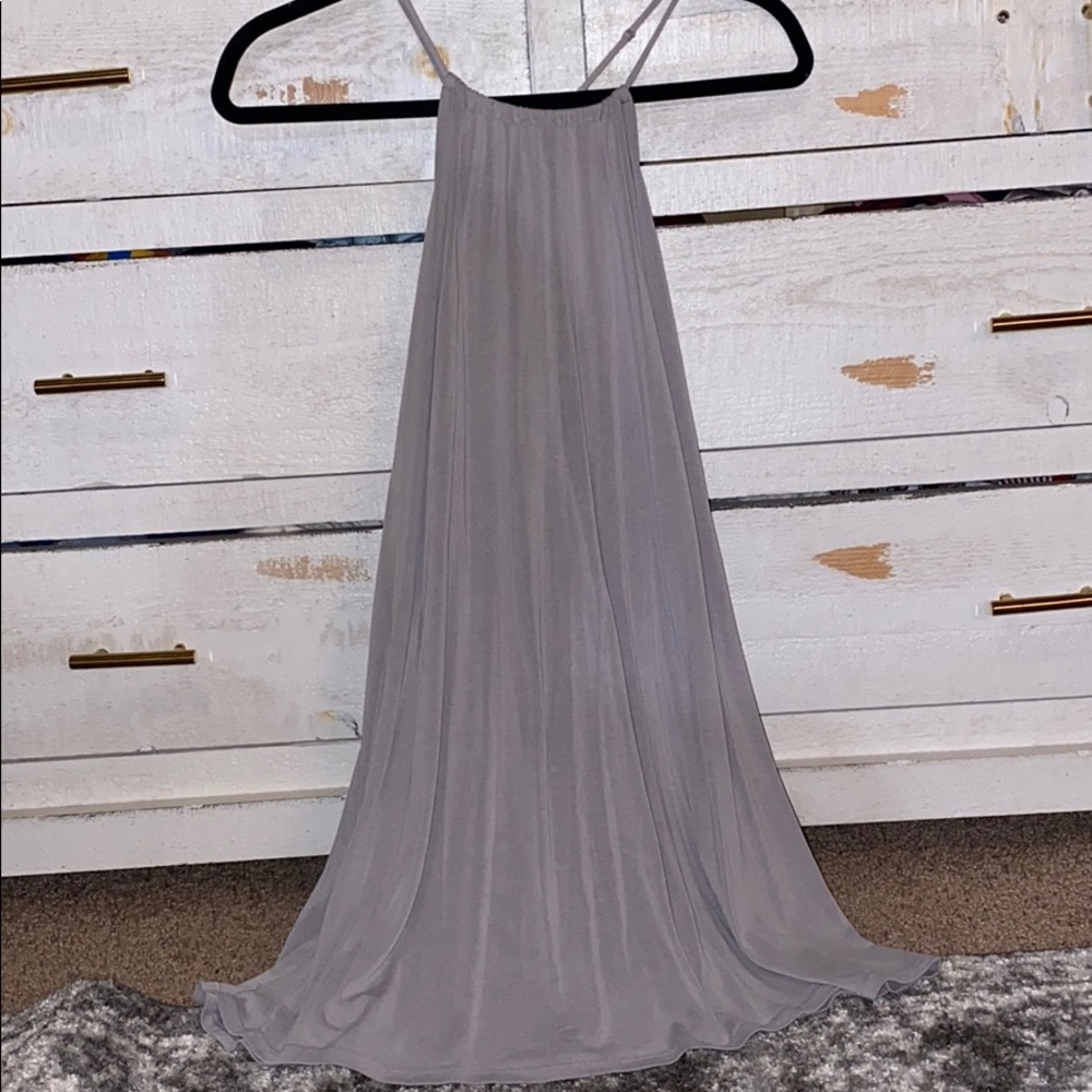 Flow think strapped high neck dress